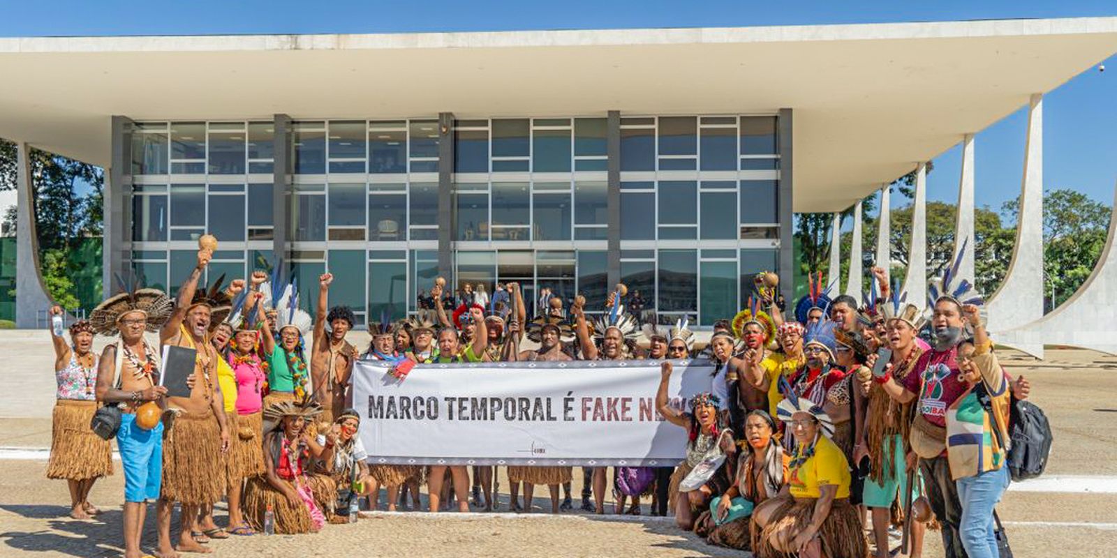 Indígenas promovem mobilização em todo o país contra marco temporal Imagem referente a Indígenas promovem mobilização em todo o país contra marco temporal