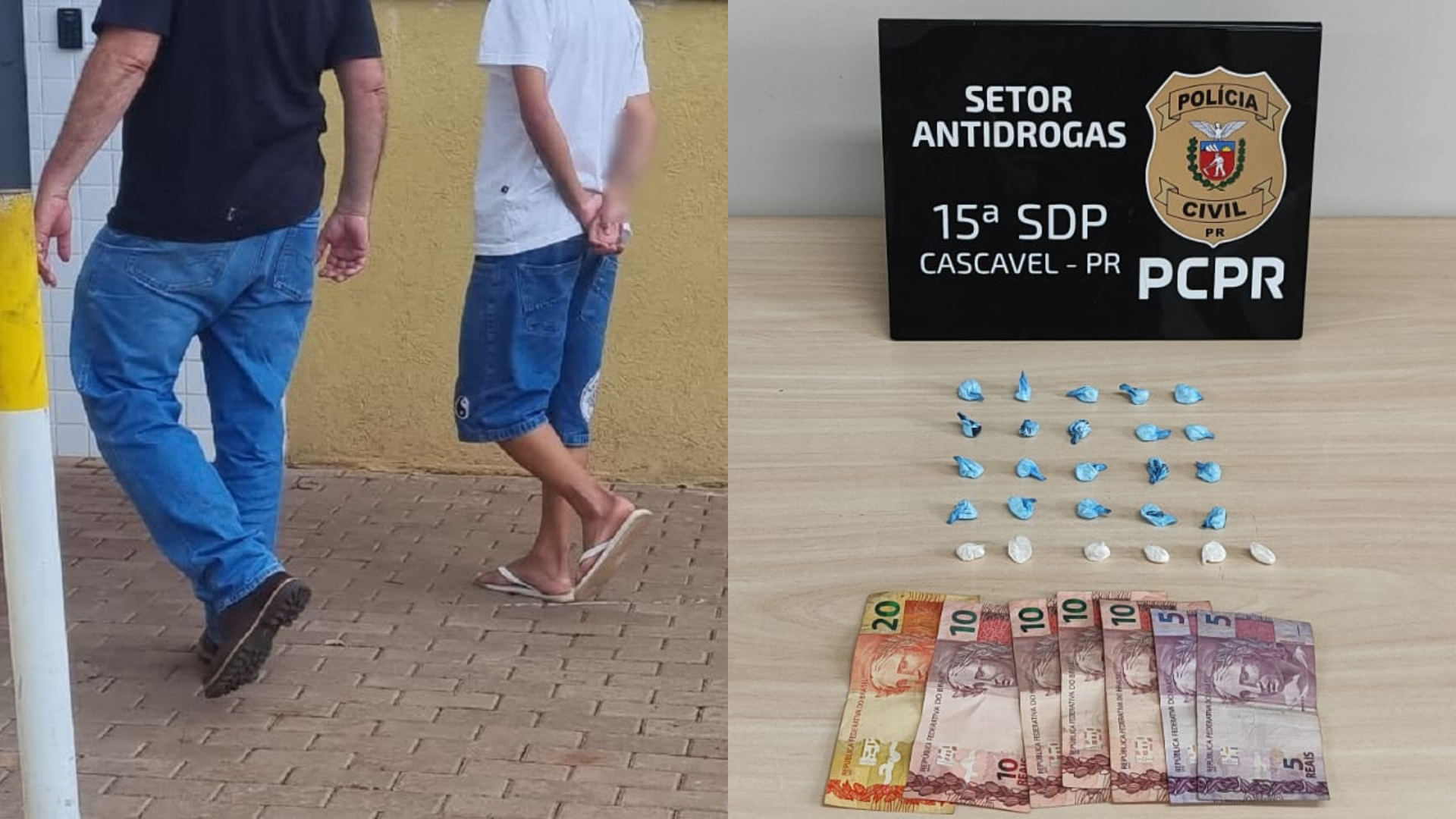 Operação conjunta do GDE e NOC prende jovem com cocaína no bairro Periolo