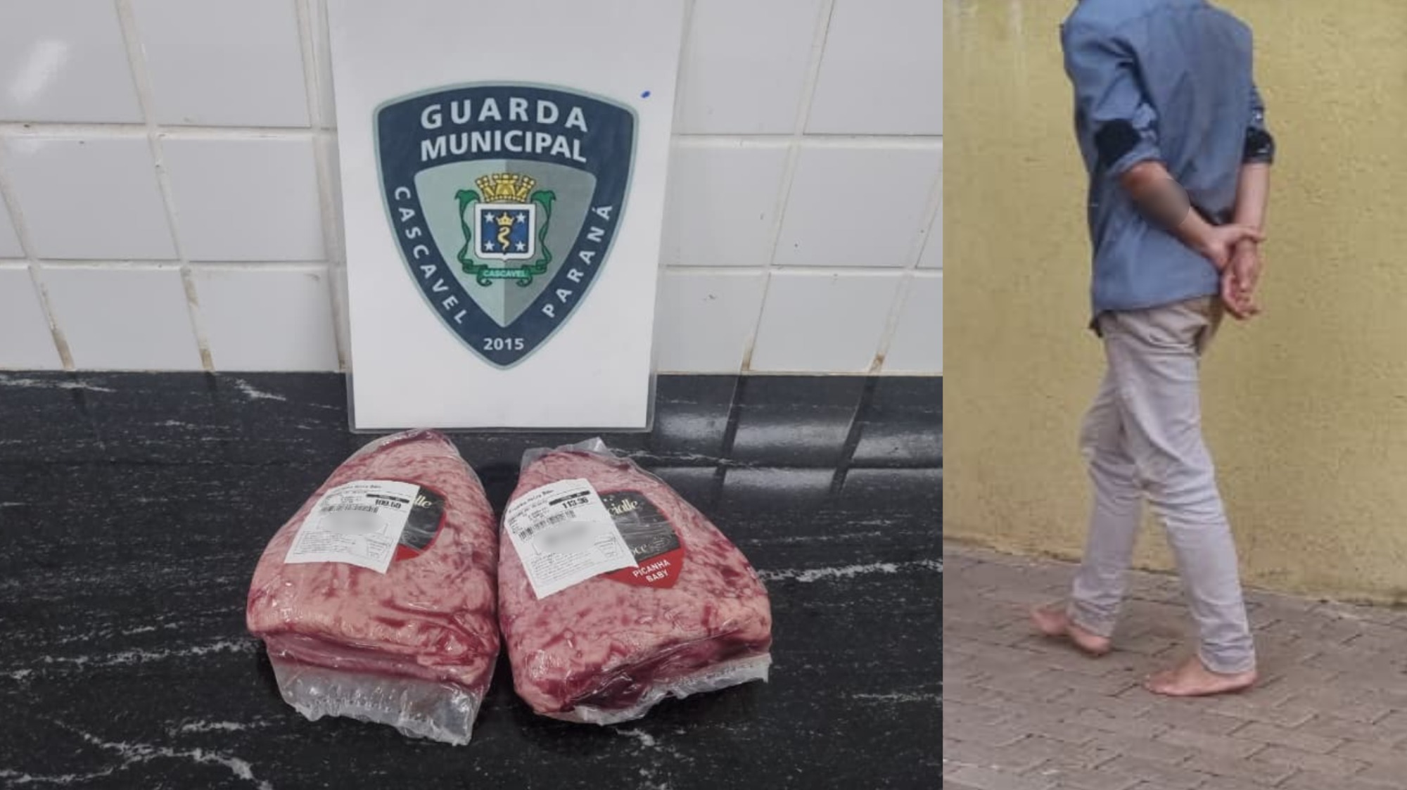 Homem é flagrado tentando furtar picanha em supermercado na Região Norte de Cascavel