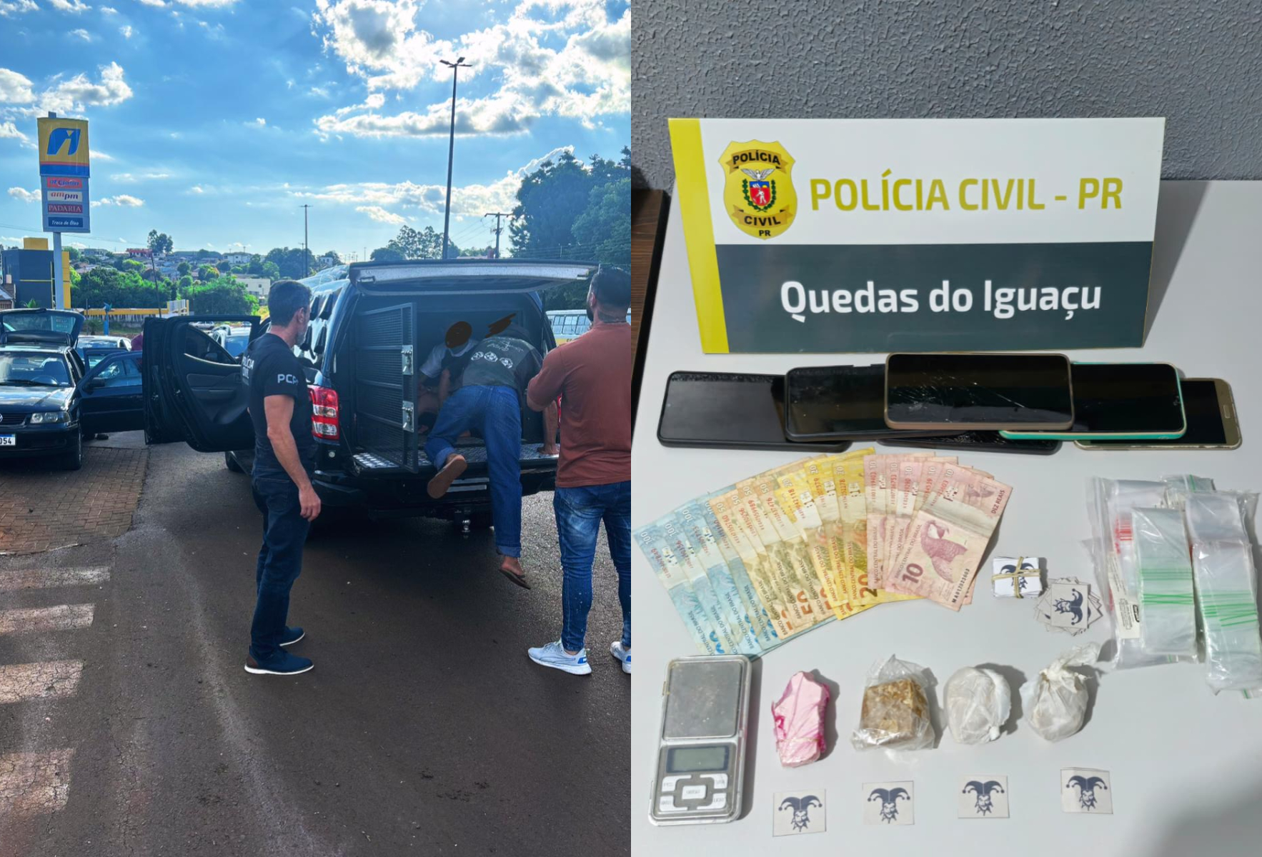 Polícia prende quatro adultos e apreende adolescente por tráfico de drogas em Quedas do Iguaçu