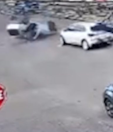 Novas imagens mostram colisão e capotamento no Centro Imagem referente a Novas imagens mostram colisão e capotamento no Centro