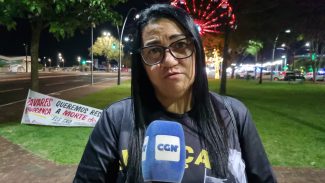 Durante protesto, mãe do vigilante Lucas da Silva faz desabafo: 
