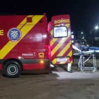 Colisão entre motos deixa motoboy ferido na marginal da BR-277 no 14 de Novembro Imagem referente a Colisão entre motos deixa motoboy ferido na marginal da BR-277 no 14 de Novembro