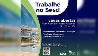 Sesc Hotel Fazenda abre vagas com salários até R$ 4.610,78 Imagem referente a Sesc Hotel Fazenda abre vagas com salários até R$ 4.610,78