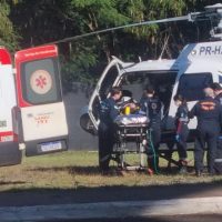 Vítima de acidente em Guaraniaçu é encaminhada de helicóptero para Cascavel Imagem referente a Vítima de acidente em Guaraniaçu é encaminhada de helicóptero para Cascavel