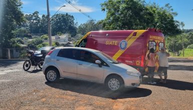 Motociclista fica ferido em colisão na Avenida Olindo Periolo Imagem referente a Motociclista fica ferido em colisão na Avenida Olindo Periolo