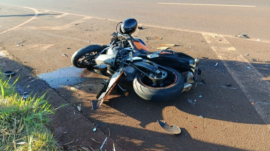 Grave acidente na BR-163, em Toledo, deixa motociclista com múltiplas fraturas