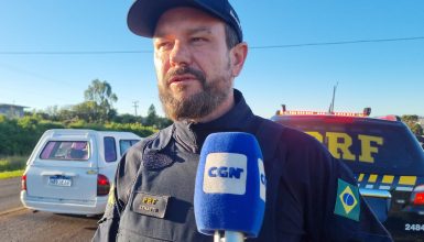 Imagem referente a PRF tenta localizar ônibus que não parou após se envolver em acidente que resultou em dois carros capotados na BR-369