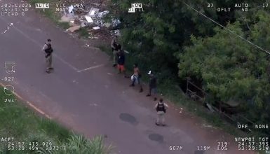 Imagem referente a Imagens aéreas do BPMOA mostram prisão de suspeito após tentativa de roubo em Cascavel