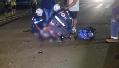 Motociclista tem fratura exposta após acidente na Avenida Piquiri Imagem referente a Motociclista tem fratura exposta após acidente na Avenida Piquiri