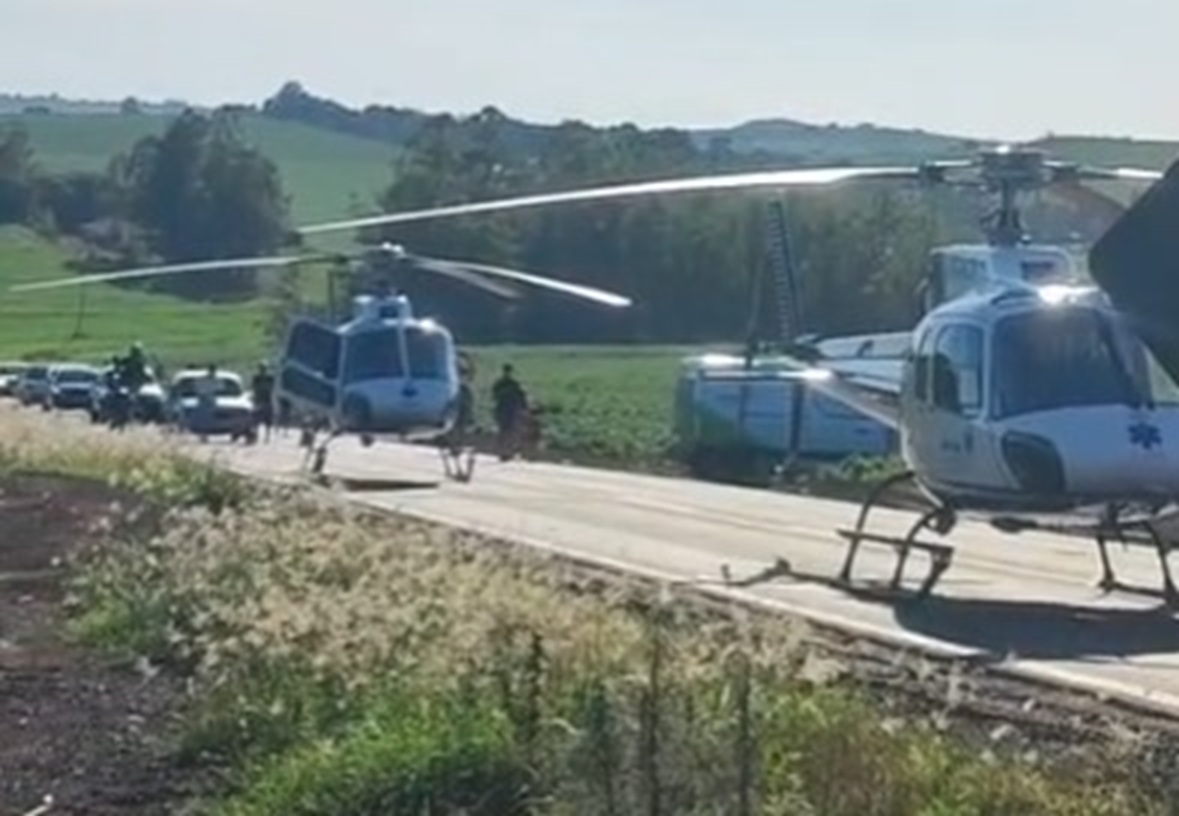 Resgate aéreo e correria após batida grave entre dois veículos na BR-369