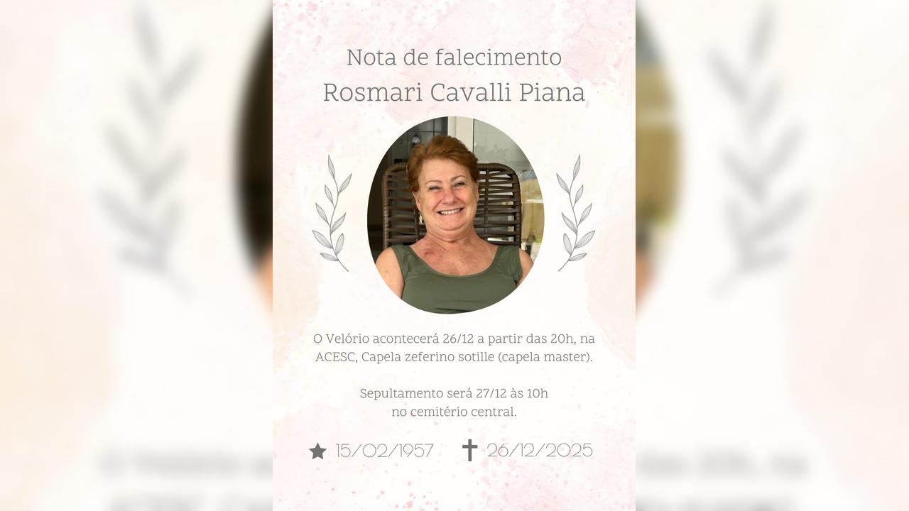 Rosmari Cavalli Piana, ministra da Catedral, morre aos 68 anos