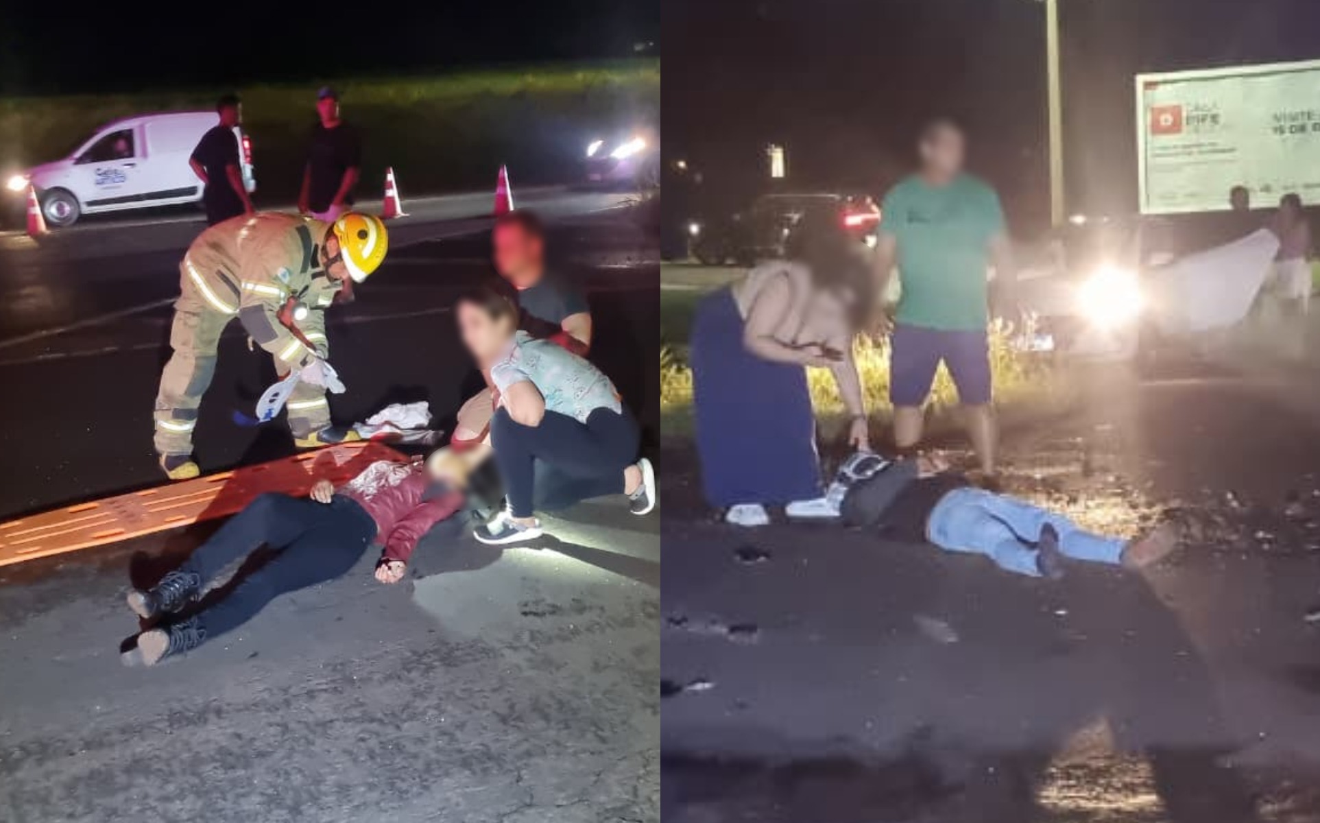 Duas pessoas ficam feridas após forte batida entre moto e HB20 na BR-467 em Cascavel