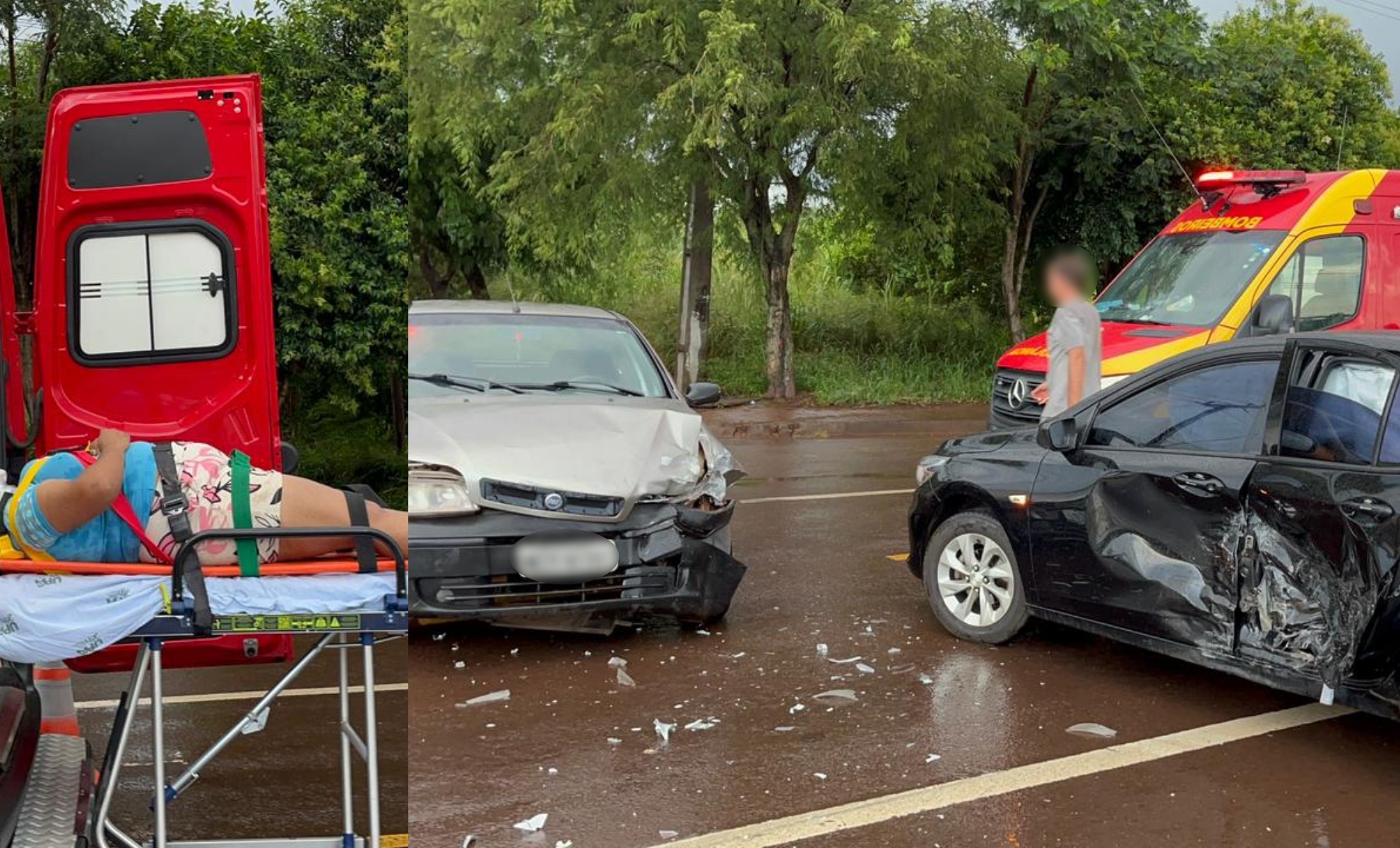 Imagem referente a Forte batida entre carros deixa vítima no Bairro Brasmadeira