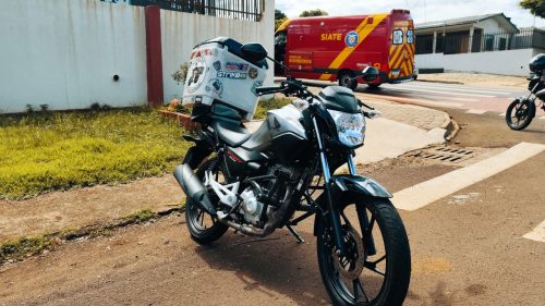 Homem fica ferido após colisão entre Honda CG e Ford Ka na Região Norte de Cascavel Imagem referente a Homem fica ferido após colisão entre Honda CG e Ford Ka na Região Norte de Cascavel