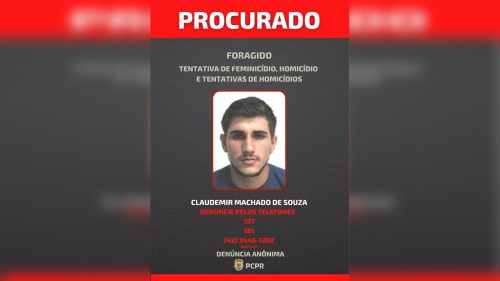 Polícia divulga foto de foragido após ataque a tiros em Prudentópolis que deixou seis feridos e bebê morta Imagem referente a Polícia divulga foto de foragido após ataque a tiros em Prudentópolis que deixou seis feridos e bebê morta