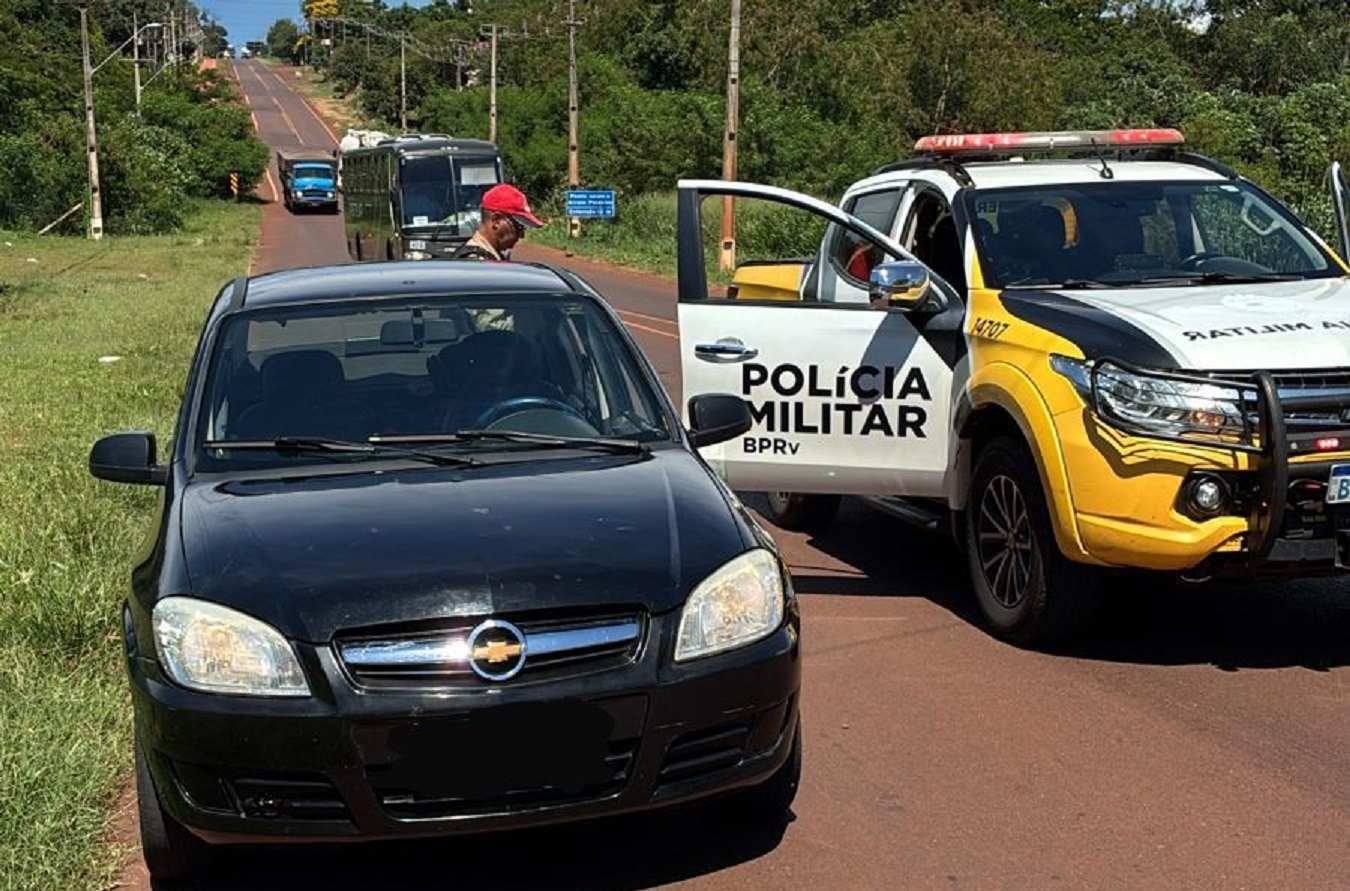 PM de Palotina flagra foragido do tráfico em blitz na PR-364