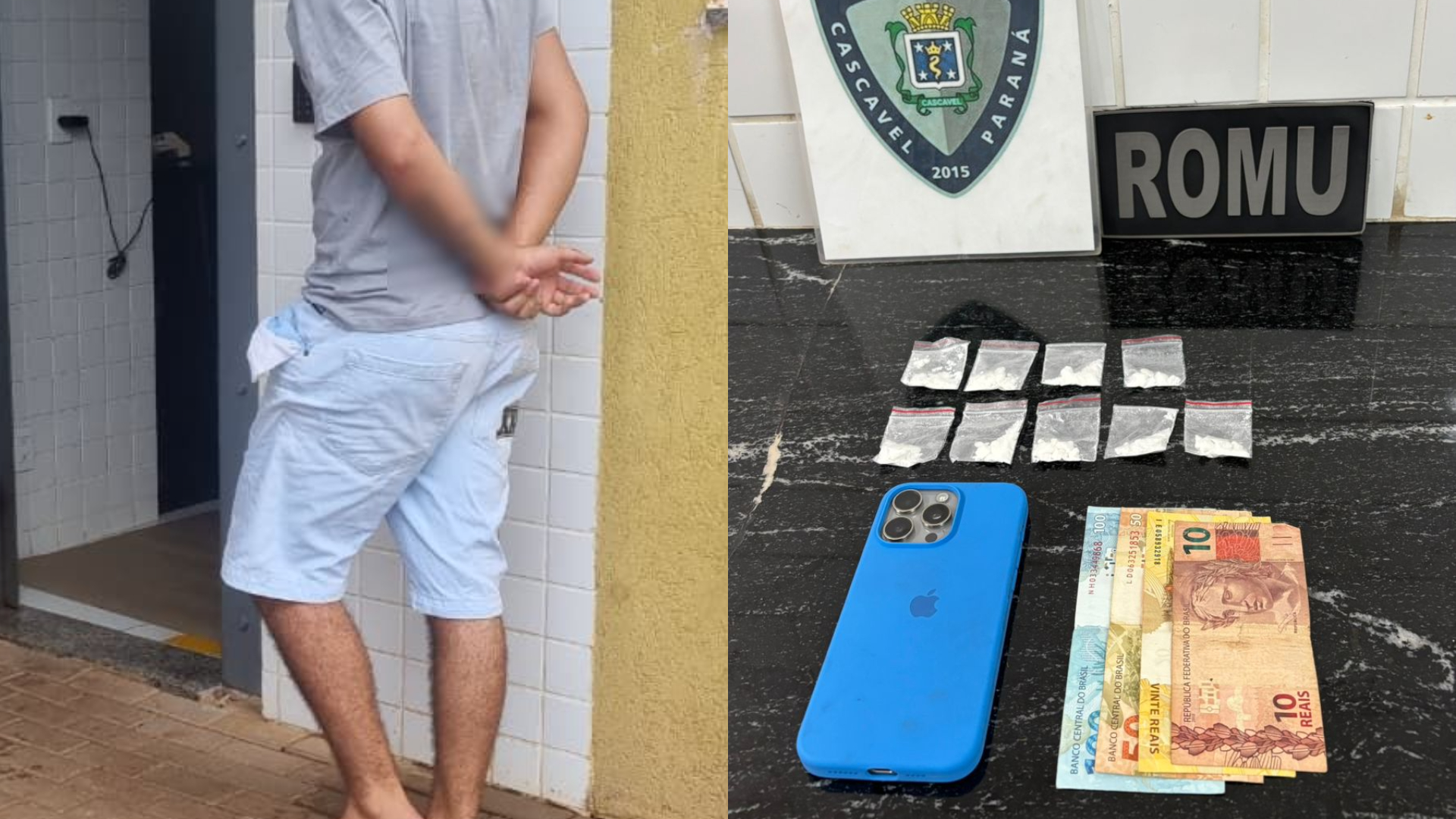 Jovem é preso em flagrante suspeito de fazer delivery de cocaína em Cascavel