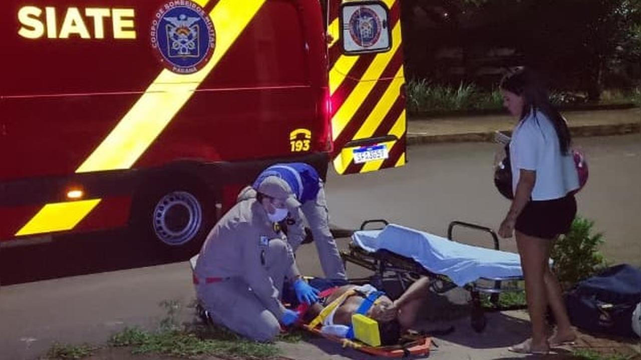 Motociclista fica ferido após queda no Brasmadeira durante a madrugada Motociclista fica ferido após queda no Brasmadeira durante a madrugada
