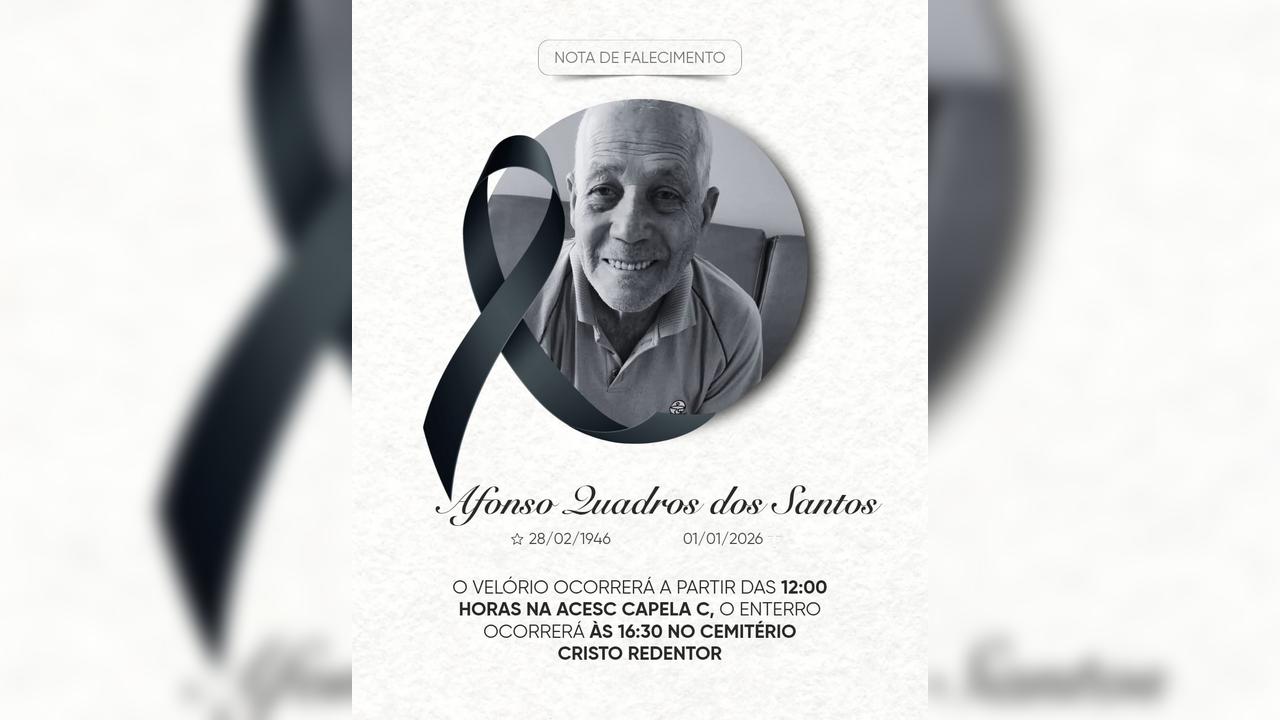 Afonso Quadros dos Santos, morador do São Cristóvão, falece aos 79 anos Afonso Quadros dos Santos, morador do São Cristóvão, falece aos 79 anos