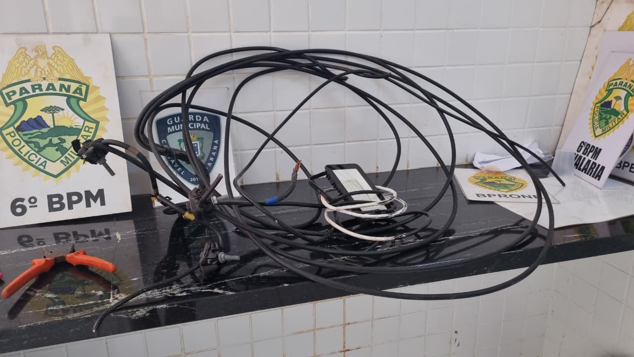 Homem sobe em poste, corta cabos, mas é contido por seguranças de empresa no bairro Interlagos Homem sobe em poste, corta cabos, mas é contido por seguranças de empresa no bairro Interlagos