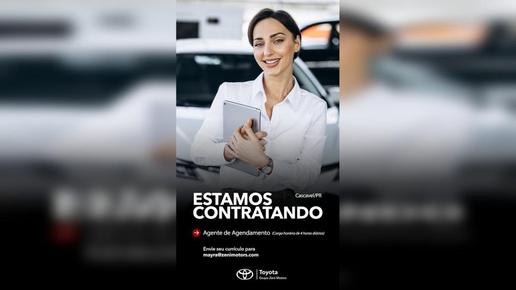 Zeni Motors abre vaga para agente de agendamento em Cascavel Zeni Motors abre vaga para agente de agendamento em Cascavel
