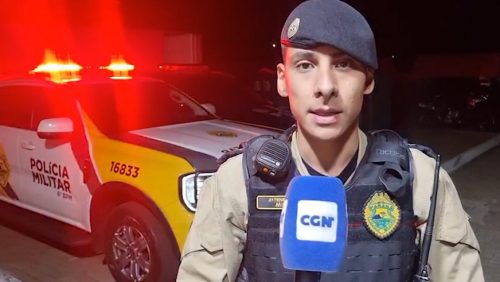 Tenente detalha ação policial que terminou com arma de fogo apreendida no Cascavel Velho Imagem referente a Tenente detalha ação policial que terminou com arma de fogo apreendida no Cascavel Velho