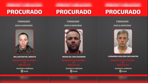 Duplo homicídio: mulher é presa e fotos de foragidos são divulgadas pela PCPR!