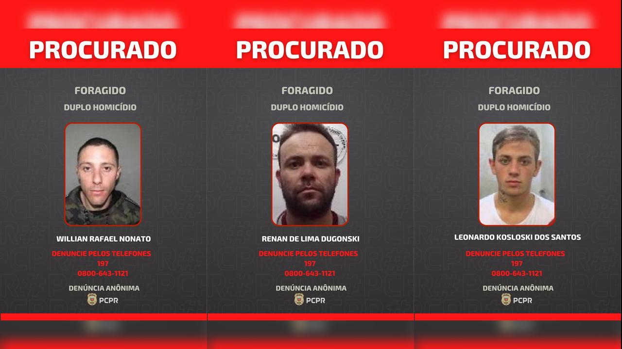 Duplo homicídio: mulher é presa e fotos de foragidos são divulgadas pela PCPR!