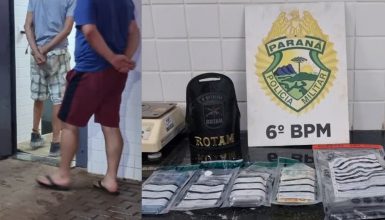 Em ação contra o tráfico, ROTAM detém dupla, apreende drogas e arma de airsoft Imagem referente a Em ação contra o tráfico, ROTAM detém dupla, apreende drogas e arma de airsoft