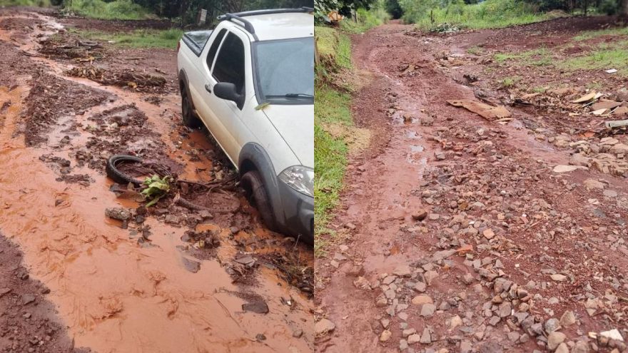 População cobra providências após veículo atolar no Bairro Lago Azul