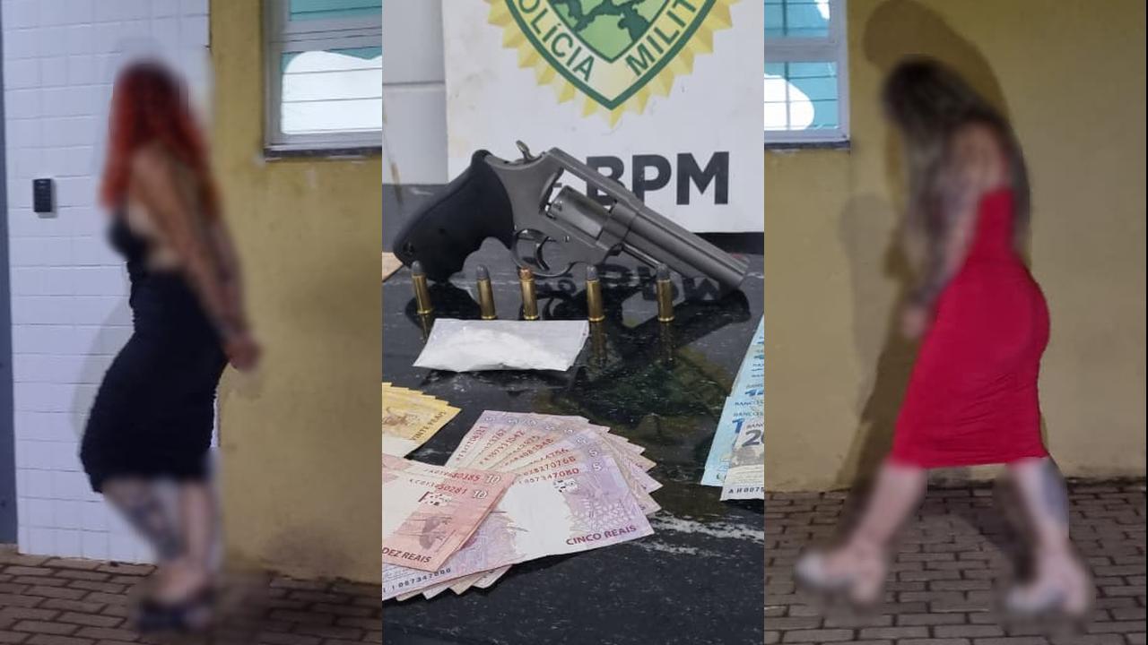 Imagem referente a CHOQUE intercepta Mercedes e prende duas mulheres por tráfico de drogas e porte ilegal de arma de fogo