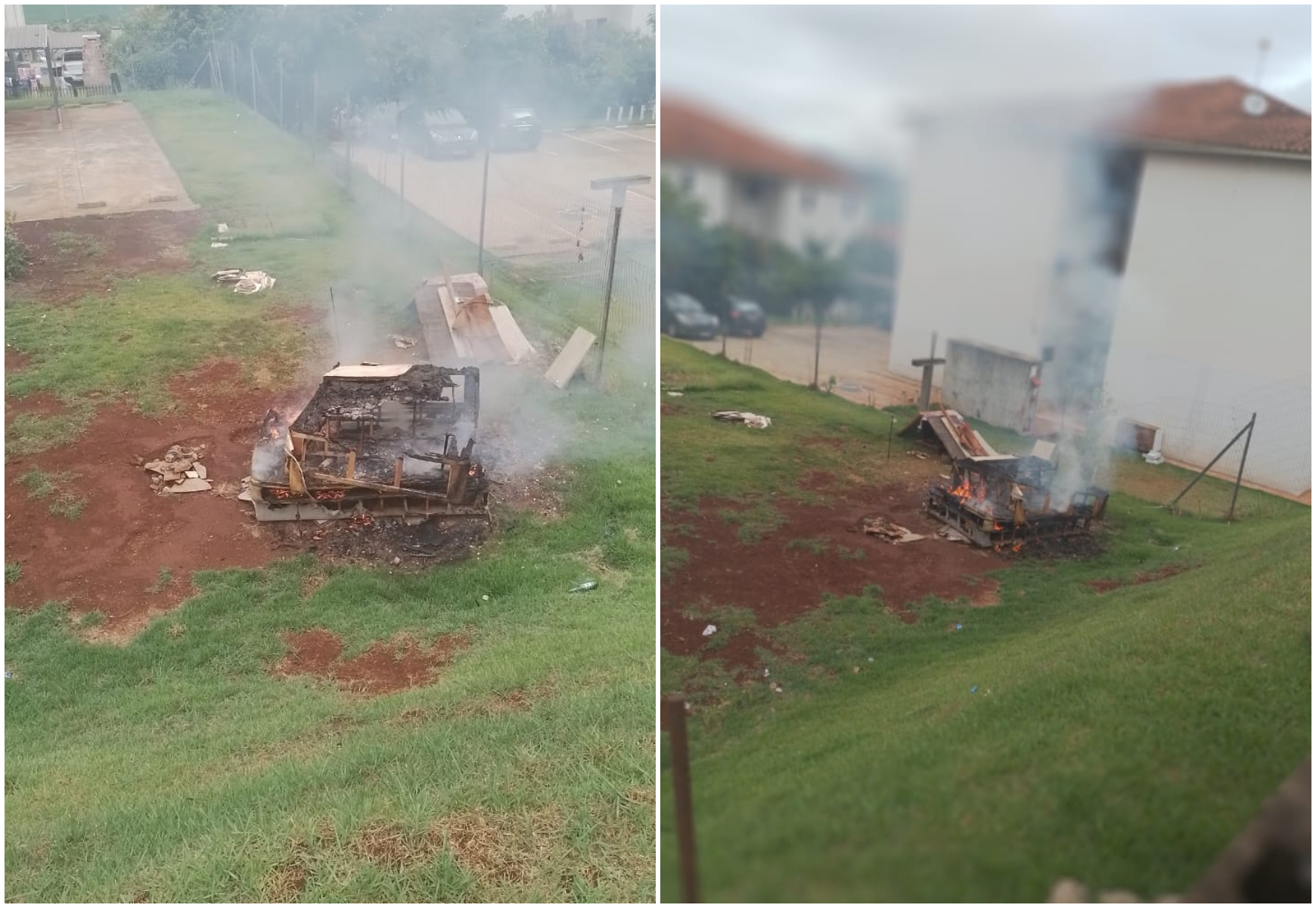 Imagem referente a Muita fumaça: Incêndio em móveis velhos revolta moradores no Conjunto Riviera