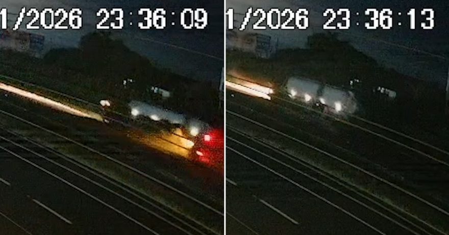 Vídeo mostra caminhão tombando e voltando a posição normal após passar por inclinação de barranco