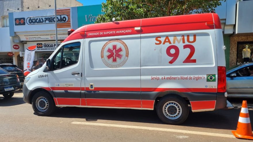 Bebê de 9 meses sofre crise convulsiva no Centro de Cascavel e é socorrida pelo Samu