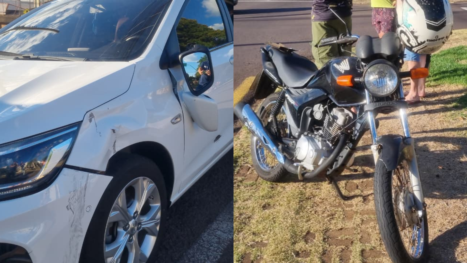 Motociclista fica ferido em colisão com Ônix no bairro Coqueiral Motociclista fica ferido em colisão com Ônix no bairro Coqueiral