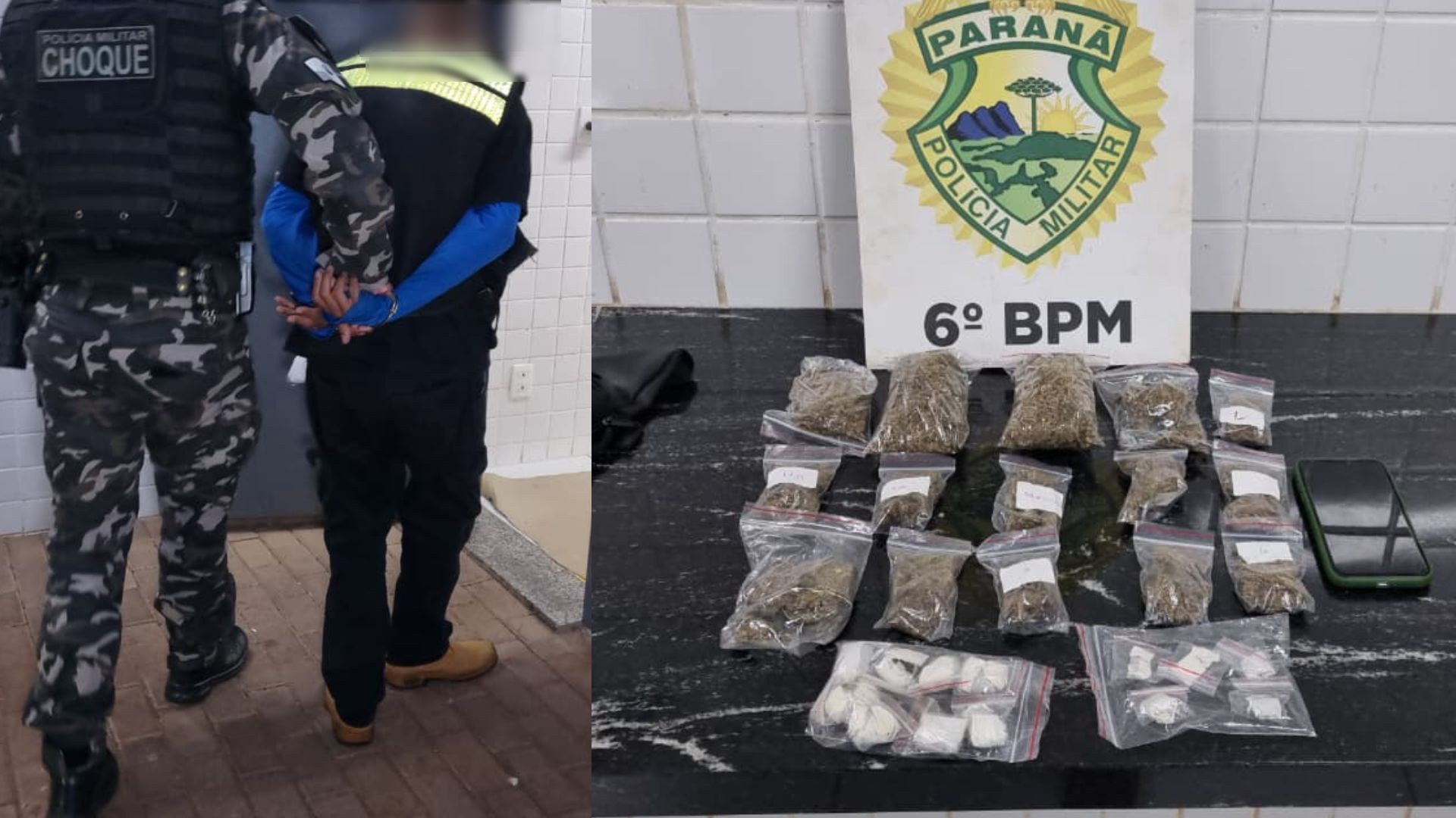 Imagem referente a Choque enquadra motoboy em flagrante durante entrega de maconha no Conjunto Riviera