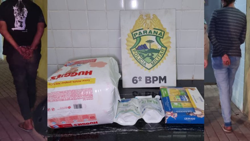 Casal é detido suspeito de furtar fraldas e kits de shampoo em farmácia no bairro Coqueiral