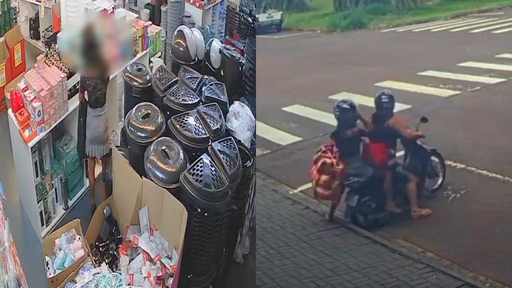 Mulheres são flagradas por câmeras durante furto que deixou R$ 3 mil de prejuízo em loja na Carlos Gomes