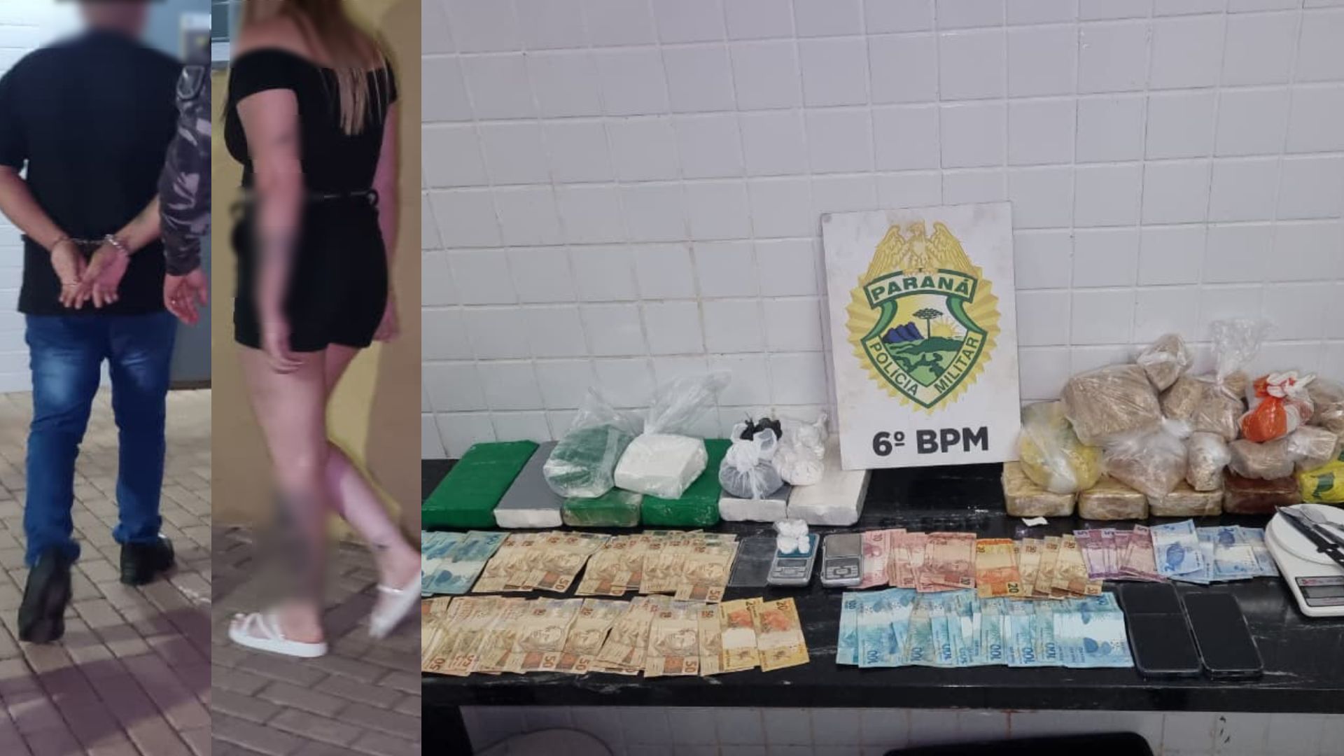Pó e Crack: Choque aborda Toyota Camry e casal é detido em flagrante por tráfico de drogas na região Norte