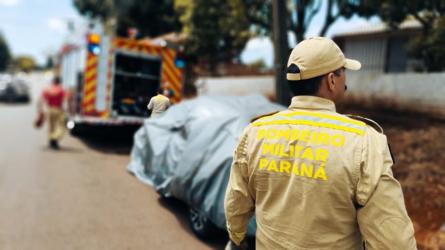 Bombeiros combatem incêndio em vegetação no Bairro Brasília