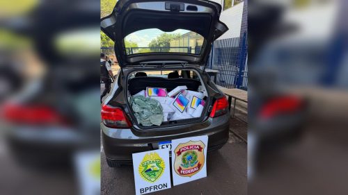 PF e PM apreendem veículo com mercadorias descaminhadas na BR-277 PF e PM apreendem veículo com mercadorias descaminhadas na BR-277