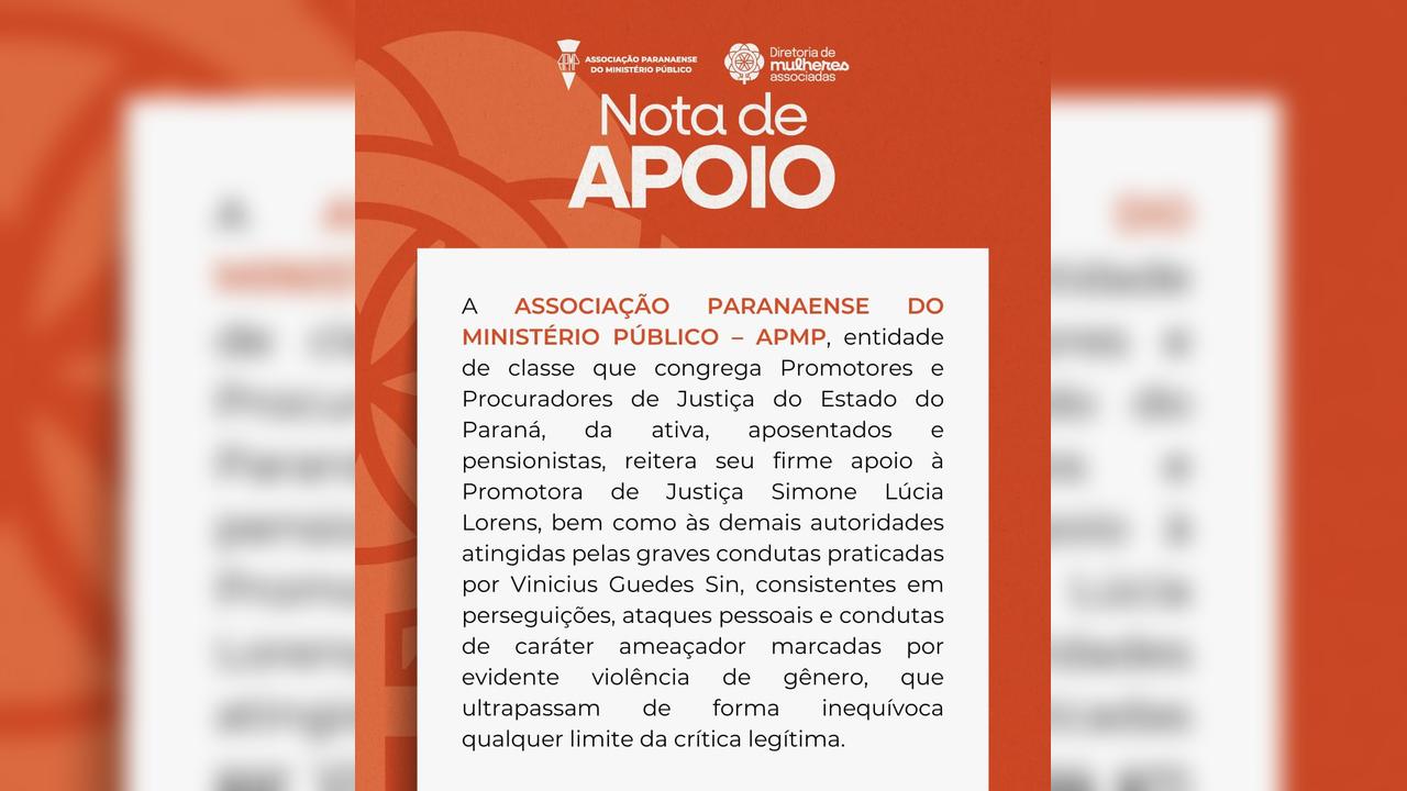 APMP reafirma apoio à Simone Lúcia Lorens após prisão de investigado por ataques ao sistema de Justiça