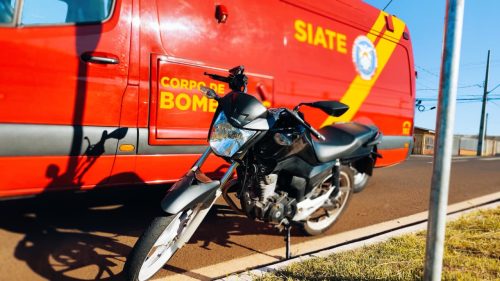 Colisão entre moto e bicicleta deixa três pessoas feridas na Região Norte de Cascavel