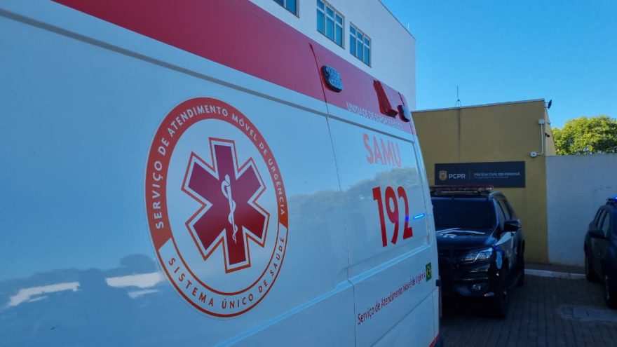 Samu de Cascavel vai até delegacia atender homem detido por descumprir medida protetiva