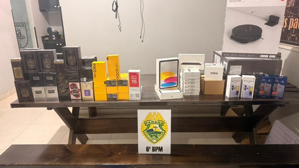 CHOQUE apreende contrabando em ônibus na Avenida Tancredo Neves