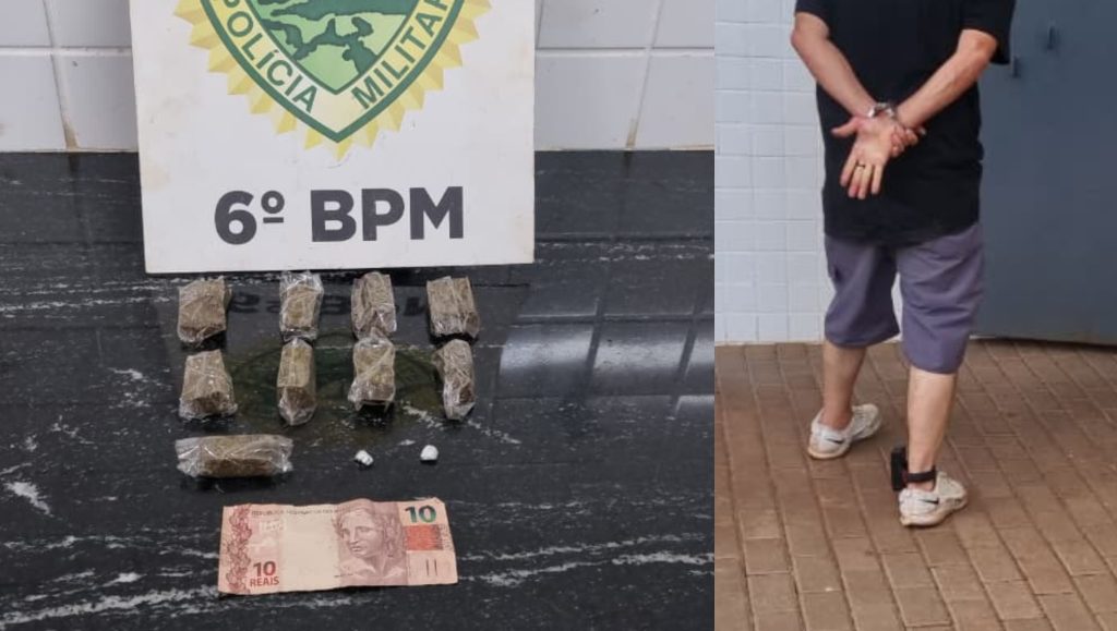 Homem de tornozeleira é flagrado com drogas e R$ 10 na Praça da Bíblia