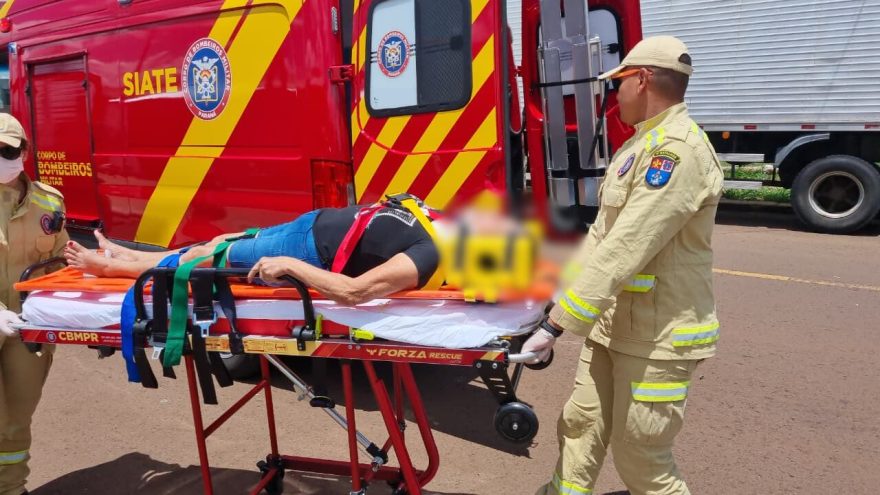 Mulher fica ferida após colisão entre cinco veículos no Cascavel Velho