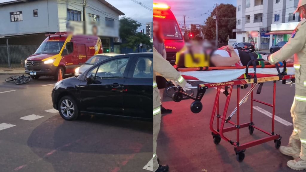 Ciclista é socorrida pelo Siate após colisão com C3 na Avenida Carlos Gomes Ciclista é socorrida pelo Siate após colisão com C3 na Avenida Carlos Gomes