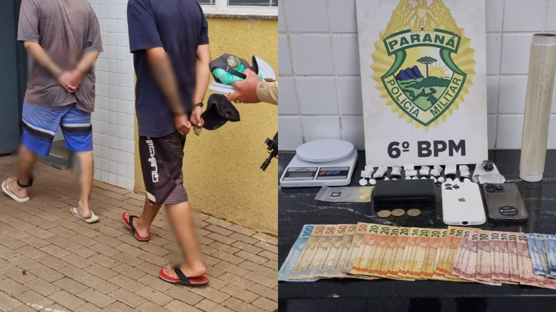 Adolescente e jovem com tornozeleira caem com cocaína, haxixe e ecstasy em ação da Cavalaria em Cascavel Adolescente e jovem com tornozeleira caem com cocaína, haxixe e ecstasy em ação da Cavalaria em Cascavel
